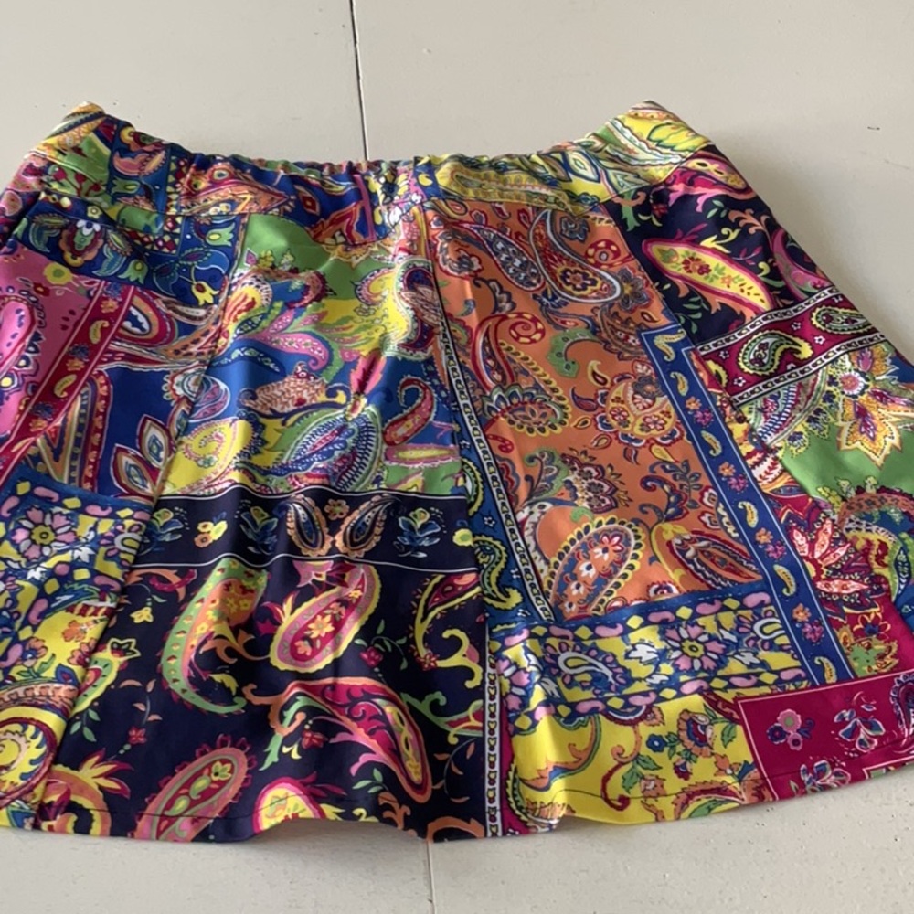 Colorful Paisley Patchwork Skort Medium - image 1